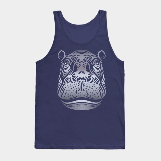 Hippopotamus Face Tank Top by JunkyDotCom